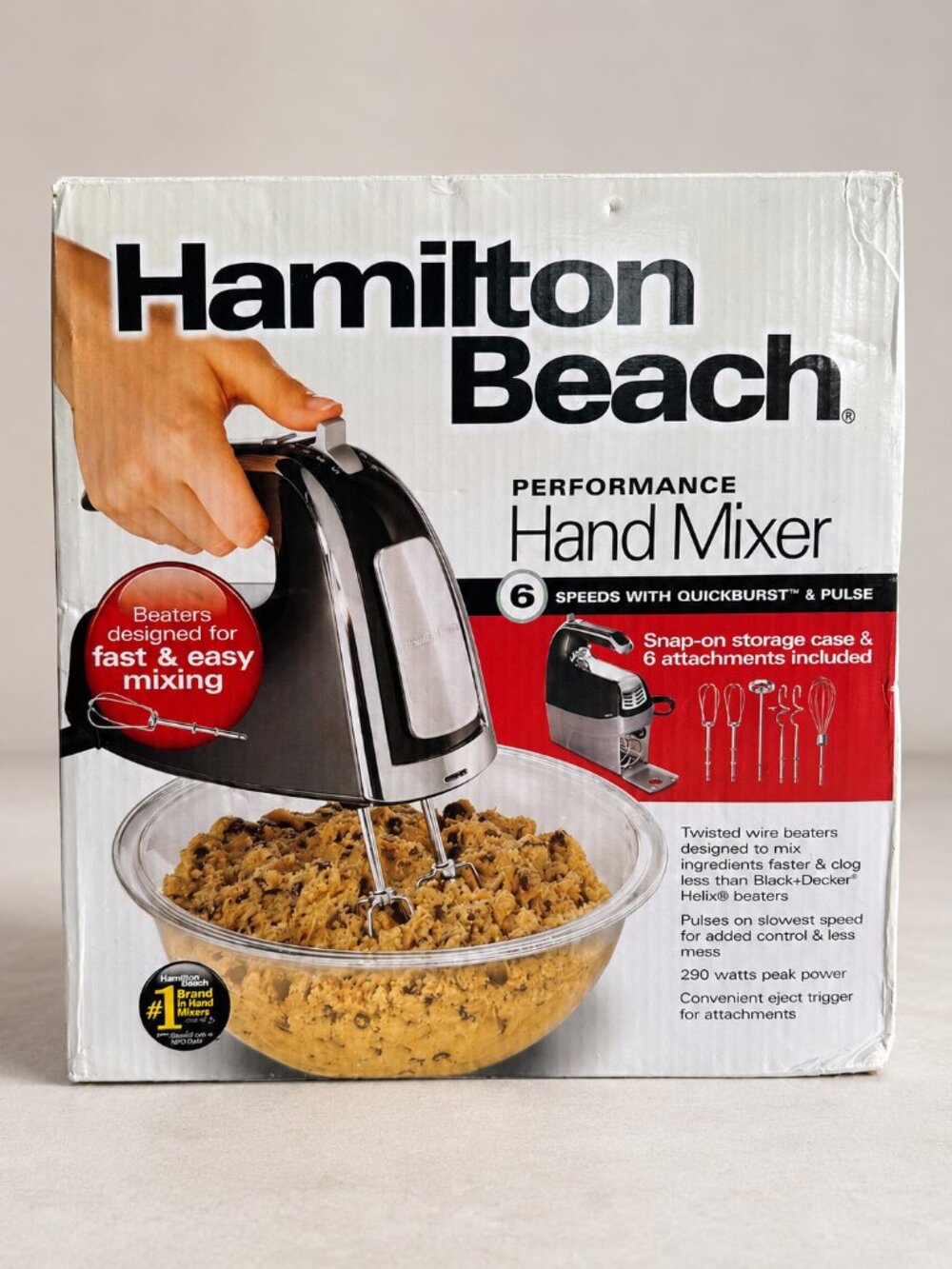 New in Box Hamilton Beach 6-Speed Performance Hand Mixer with Storage Case